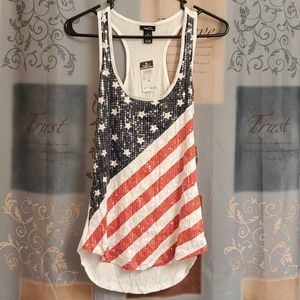 Soft Patriotic sequined hi low tank